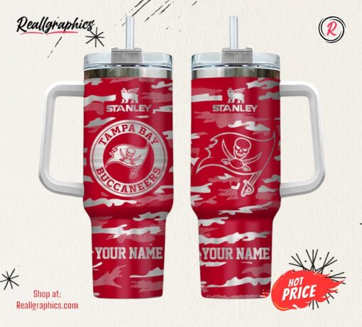 Tampa Bay Buccaneers NFL Personalized New Camo Pattern Stanley Tumbler 40oz