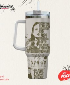 Taylor Swift Lover Stanley 40Oz Cup Dupe Taylors Version Album Cover Engraved Tumblers 1989 Eras Tour