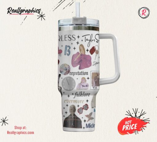 Taylor Swift Travel Mug 40Oz Taylor Swift Eras Tour Concert Tumbler 40 Oz Taylor Album Covers