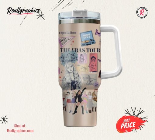 Taylor Swift Tumbler Cup 40 Oz Swiftie Eras Tour 40Oz Stanley Tumbler Taylors Version Concert Stainless Steel Travel Mug Christmas Gift
