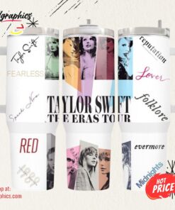 Taylor Tour Tumbler 40oz With Straw & Handle Quencher Tumbler Gift For Swiftie