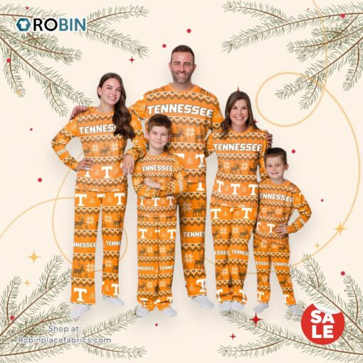 Tennessee Volunteers NCAA Patterns Essentials Christmas Holiday Family Matching Pajama Sets