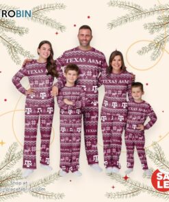 Texas A&M Aggies NCAA Patterns Essentials Christmas Holiday Family Matching Pajama Sets