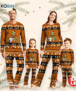 Texas Longhorns NCAA Custom Name Grinch Christmas And Sport Team Pajama Set