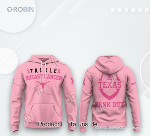 Texas Longhorns Tackle Breast Cancer 2024 AOP Clothing (Hoodie, Sweatshirt, T Shirt)