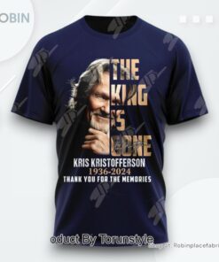 The King Is Gone Kris Kristofferson 1959 2024 Thank You For The Memories T Shirt   Navy