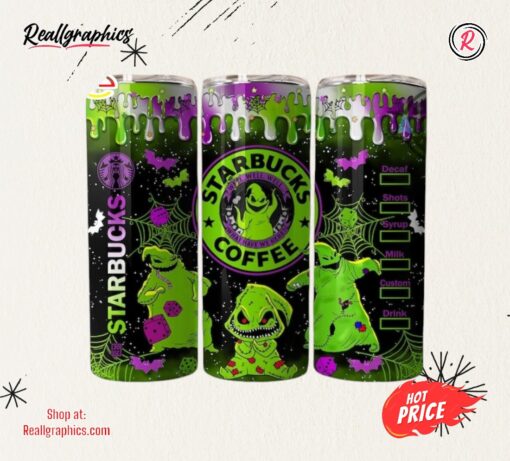 The Nightmare Before Christmas Starbucks Tumbler Oogie Boogie Pumpkin Halloween Skinny Stainless Steel Tumbler Coffee Lover Gift