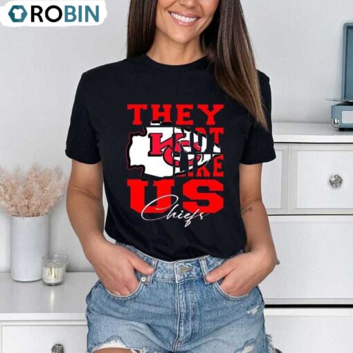 They Not Like Us Chiefs Mans Football T Shirt, Kansas City Chiefs Retro Shirt