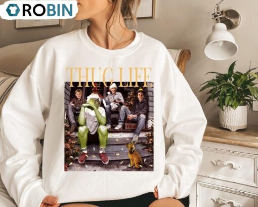 Thug Life Christmas Sweatshirt, Xmas Movie Sweater, Long Sleeve Cotton, Hoodie