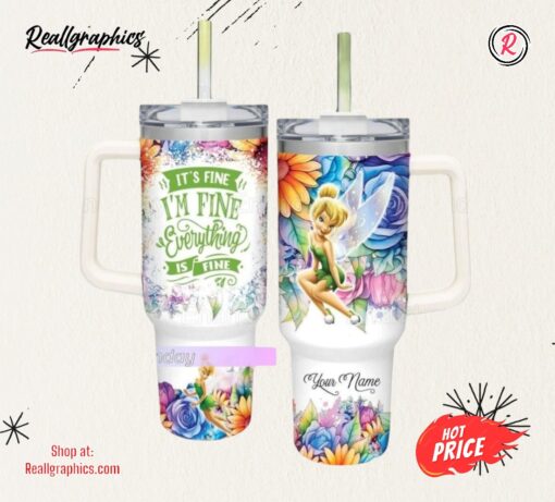Tinker Bell Tumbler 40oz, Custom Tinker Bell Tumbler