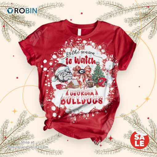 Tis The Season To Watch Georgia Bulldogs Merry Christmas Pajamas Set