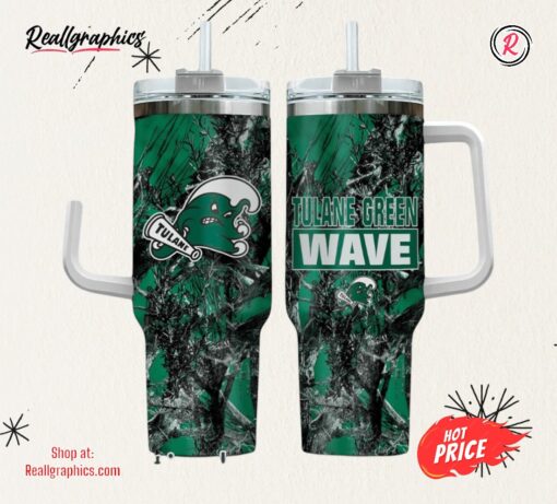Tulane Green Wave Realtree Hunting 40oz Tumbler