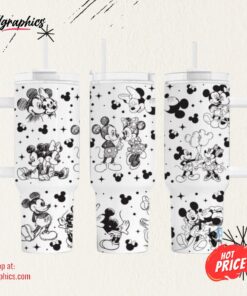 Valentines Day Stanley Cups X Disney Stanley 40 Oz Dupe Tumbler 40oz Mickey And Minnie Mouse Quencher Tumblers Valentines Day Gift For Disneyland Cartoon Lovers