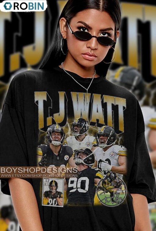 Vintage 90s Graphic Style T J Watt T-Shirt