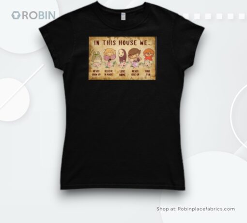 Vintage Floral Ghibli Characters Poster Shirt