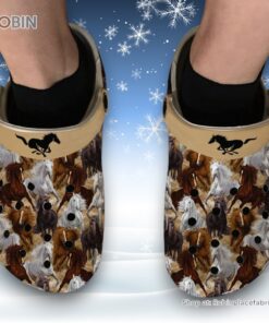 Vintage Horse Pattern 3D Funny 3D Printed Crocs Clogs Shoes