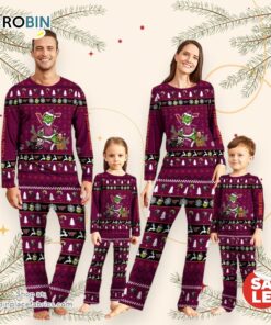 Virginia Tech Hokies NCAA Custom Name Grinch Christmas And Sport Team Pajama Set