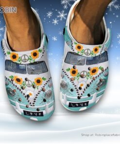 VW Hippie Van, Classic Hippie Van Printed 3D Printed Crocs Clogs Shoes