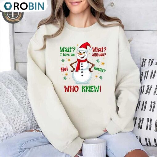 Wait What I Have An Attitude Sweatshirt, Christmas Movie Shirt, Long Sleeve Cotton, Hoodie