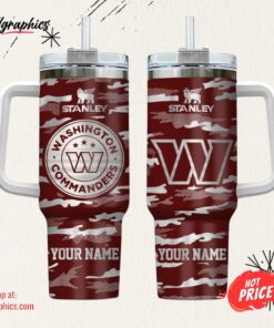 Washington Commanders NFL Personalized New Camo Pattern Stanley Tumbler 40oz