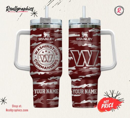 Washington Commanders NFL Personalized New Camo Pattern Stanley Tumbler 40oz