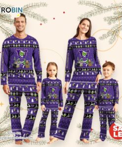 Washington Huskies NCAA Custom Name Grinch Christmas And Sport Team Pajama Set