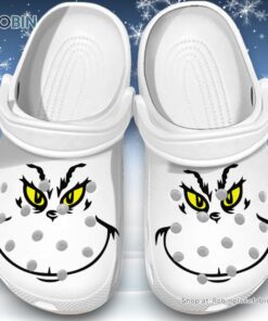 Water proof Grinchy Smiling, Face 3D Printed Crocs Shoes