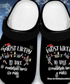Water proof Most Likely To Take Nudolph Fon A Ride 3D Printed Crocs Shoes