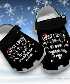 Water proof Most Likely To Take Nudolph Fon A Ride 3D Printed Crocs Shoes