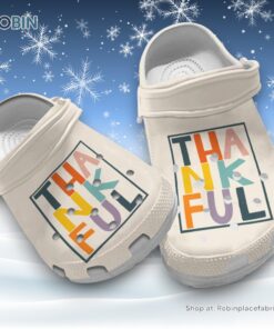 Water proof Thankful 3D Printed Crocs Shoes Water proof Thankful 3D Printed Crocs Shoes