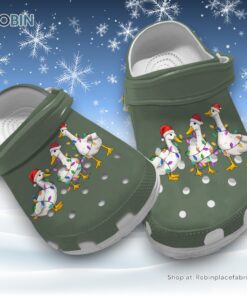 Water Resistant Ducks With Santa Hat and Christmas Lights 3D Printed Crocs Shoes