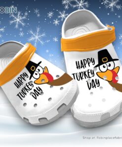 Water Resistant Happy Turkey Day 3D Printed Crocs Shoes Water Resistant Happy Turkey Day 3D Printed Crocs Shoes