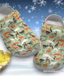 Whippet Dogs Camo Hunting 3D Printed Crocs Clogs Shoes