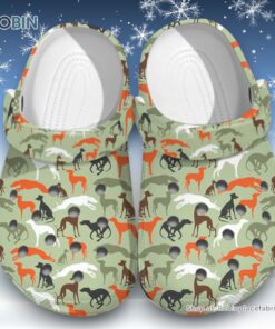 Whippet Dogs Camo Hunting 3D Printed Crocs Clogs Shoes