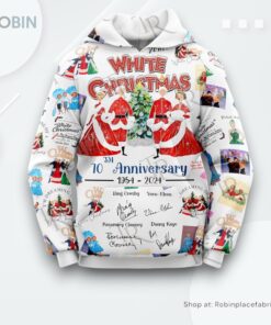 White Christmas 70th Anniversary 3D Unisex AOP Clothing (Hoodie, Sweatshirt, T Shirt)   White