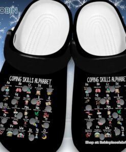 Wide fit Coping Skills Alpphabet Unisex Classic Crocs