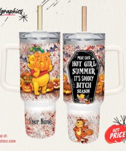 Winnie the Pooh Halloween Costume It’s Spooky Season 40oz Stainless Steel Tumbler and Straw Lid