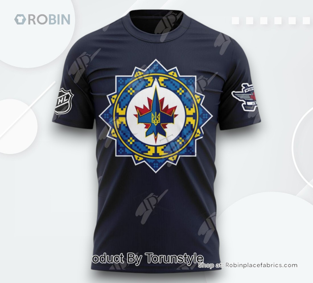 Winnipeg Jets Ukrainian Heritage Night 2024 AOP Clothing (Hoodie, Sweatshirt, T Shirt)