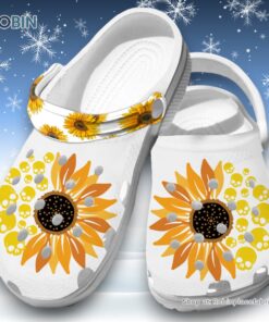 Women’s Sunflower With Skull 3D Printed Crocs Clogs Shoes