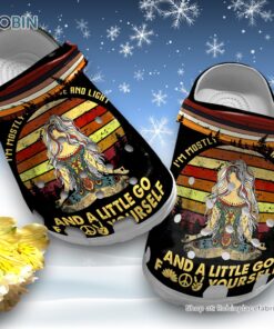 Yoga and Hippie Girl Live, Love Her Life 3D Printed Crocs Clogs Shoes