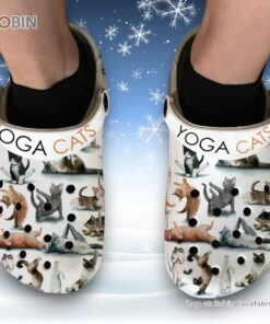 Yoga Cat 3D Printed Crocs Clogs Shoes