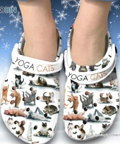 Yoga Cat 3D Printed Crocs Clogs Shoes