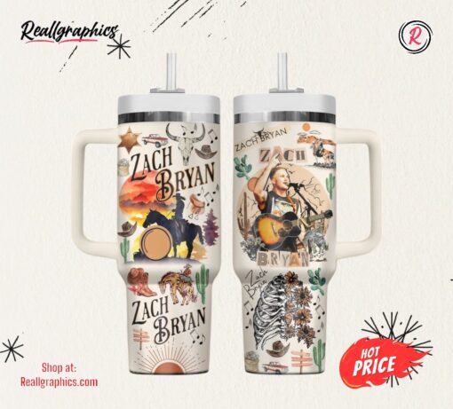 Zach Bryan Music Custom Stanley Cup 40 OZ Tumbler With Handle
