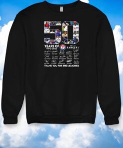 50 Years Of Texas Rangers 1972 2022 Thank You For The Memories Shirt