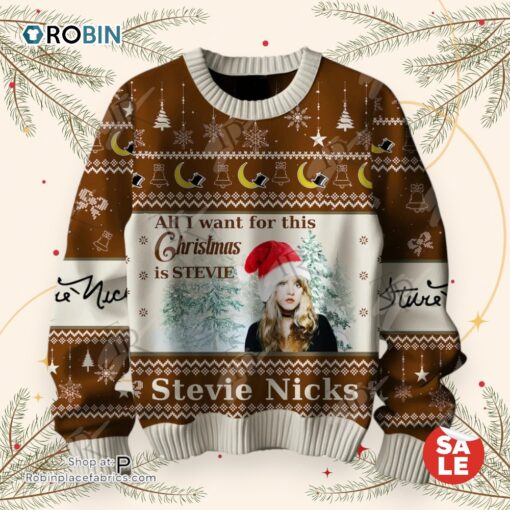 All I Want For Christmas Is Stevie Nicks Silent Night, Holy Night All Is Calm, All Is Bright Sweater, Sweatshirt