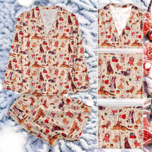 Astronaut Puppy Christmas Family Pajamas Set