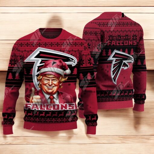 Atlanta Falcons Christmas Donald Trump Knitted Sweater