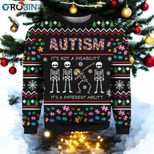 Autism Its Not A Disability Its A Different Ugly Christmas Sweater