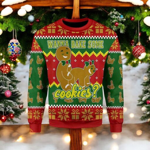 Bake Cookies Ugly Christmas Sweater, Funniest Ugly Christmas Sweater