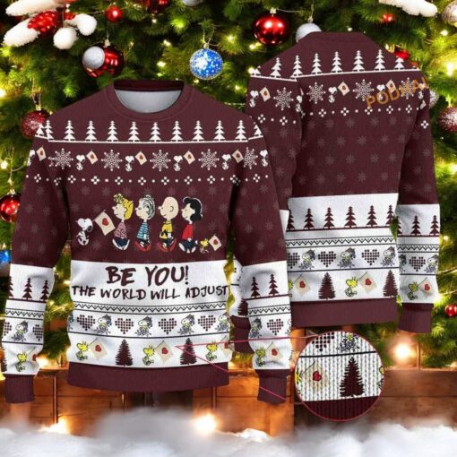 Be You The World Will Adjust Snoopys Ugly Christmas Sweater, Sweatshirt, Snoopy Lover Gift